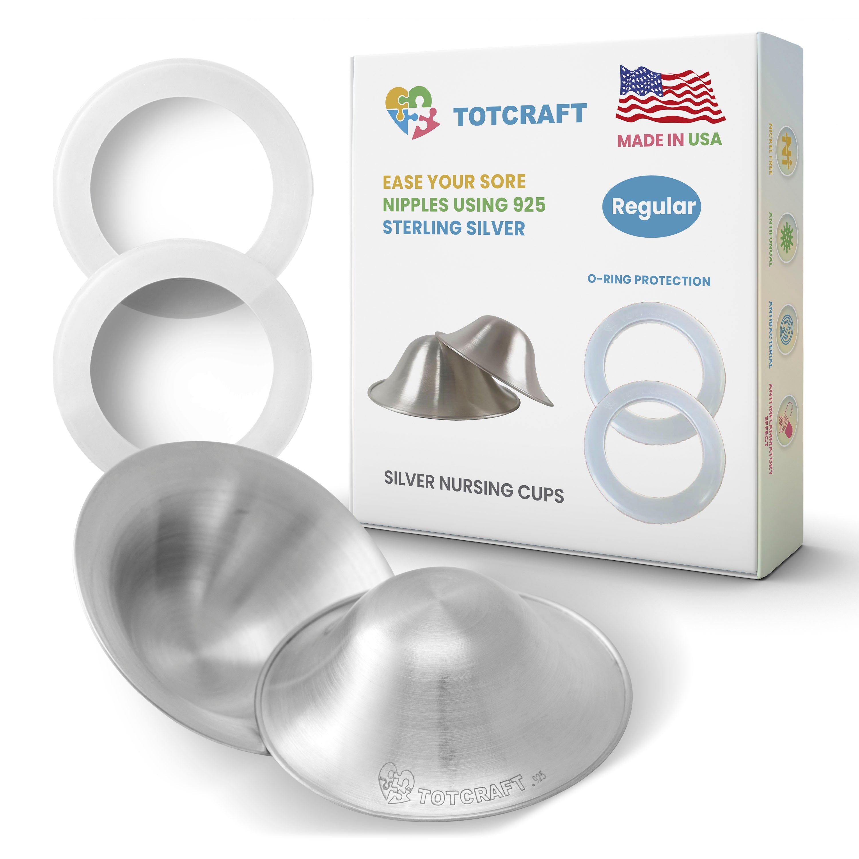 Silver nursing cups